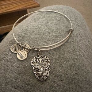Alex and Ani Silver Calavera Charm Bracelet